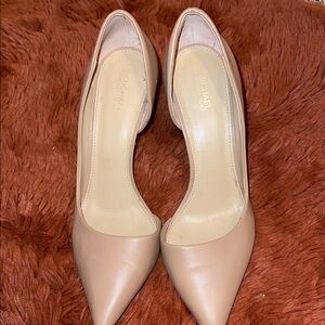 Michael Kors Nude Leather Pointed-Toe Pumps